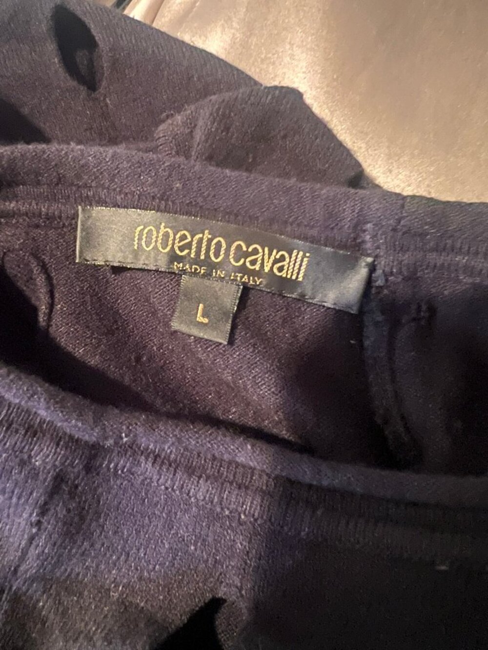Y2K 2000'S VINTAGE ROBERTO CAVALLI KNIT CUT OUT TOP SIZE L LARGE - Picture 6 of 8